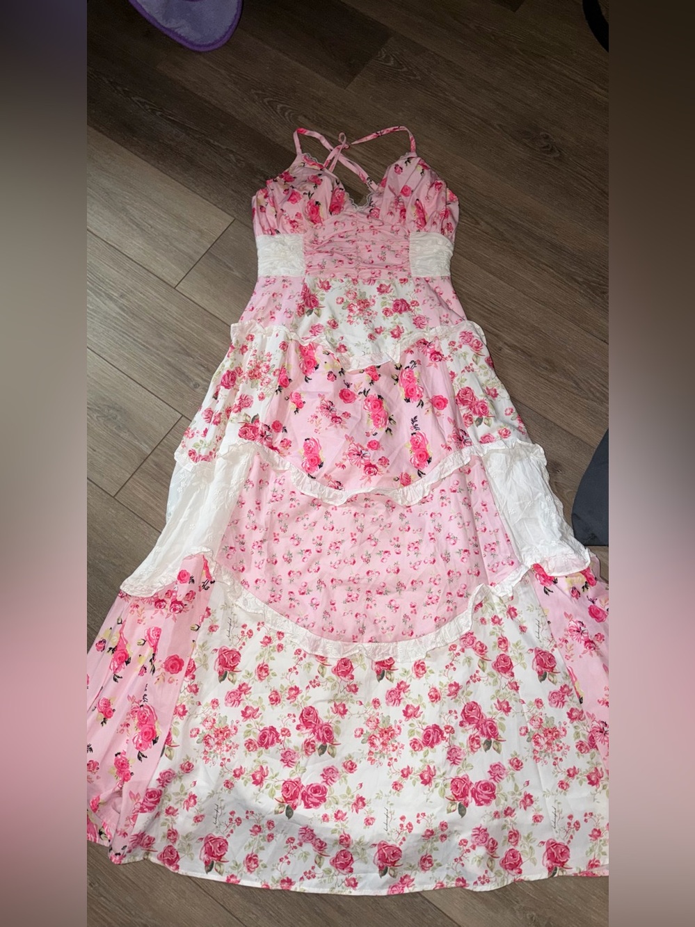 Pink Floral Maxi Dress